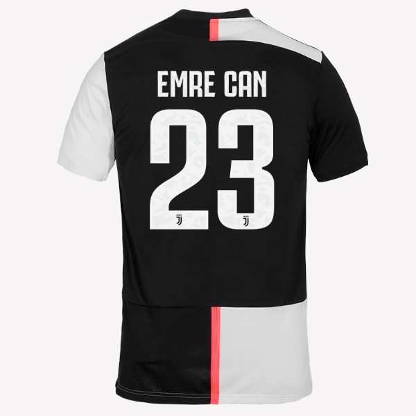 Maillot Football Juventus NO.23 Emre Can Domicile 2019-20 Blanc Noir